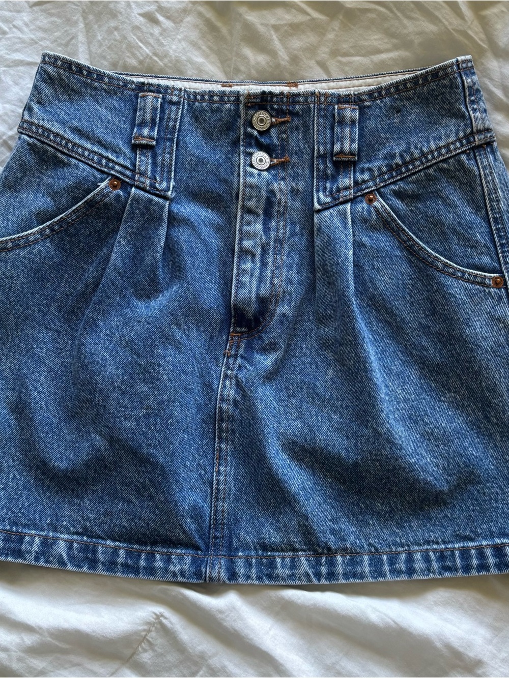 Abercrombie & Fitch High-Waisted Blue Denim Mini Skirt